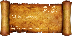 Pikler Emese névjegykártya