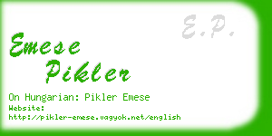 emese pikler business card
